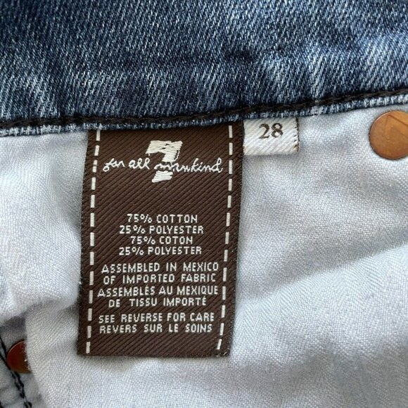 7 For All Mankind Women's Sz 28 Bootcut Medium Wash Denim Jeans Flap Pockets - Picture 7 of 9